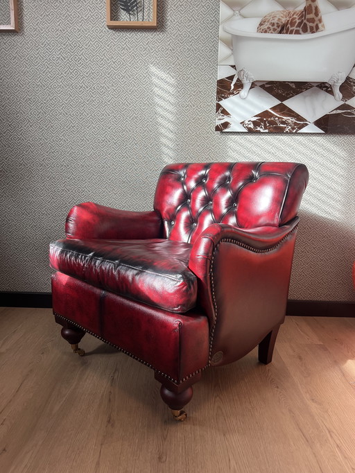 Chesterfield Bolton Armchair - Antique Red