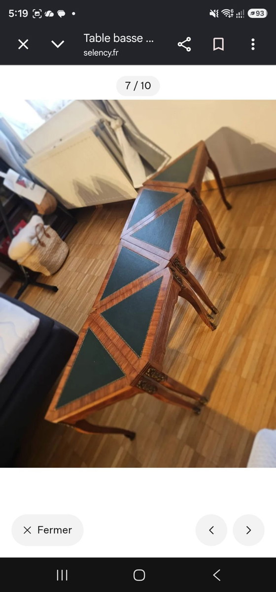 Teilbarer Couchtisch in 6 Teilen, sehr praktisch., Couchtische, Leder, Holz, Braun (Foto 10 von 10)