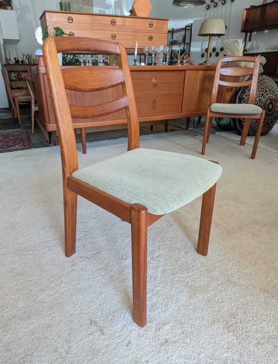 Image 1 of Vintage set van 4 Deense teakhouten eetkamerstoelen, Holstebro Möbelfabrik 