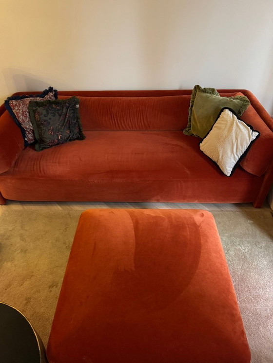 Image 1 of Fest Amsterdam (229 cm) und Pouf L (90x90cm) - Bolster - Royal 182 Safran