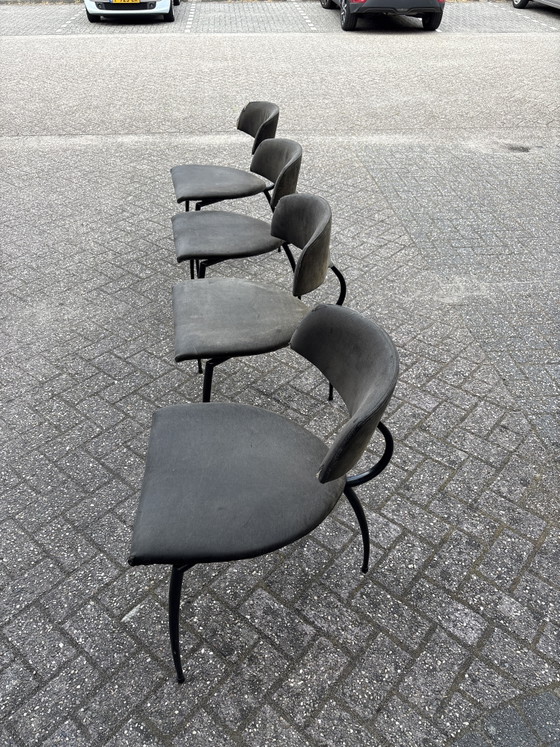 4x Sillas Artifort Triport Lande – Sillas de comedor, Metal, Textile (photo 4 of 5)