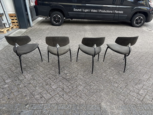 4x Sillas Artifort Triport Lande – eetkamerstoelen, Metal, Textile (photo 2 of 5)