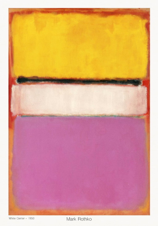 White Center (Yellow, Pink and Lavender on Rose) 1950 - Mark Rothko - 70 × 100 cm