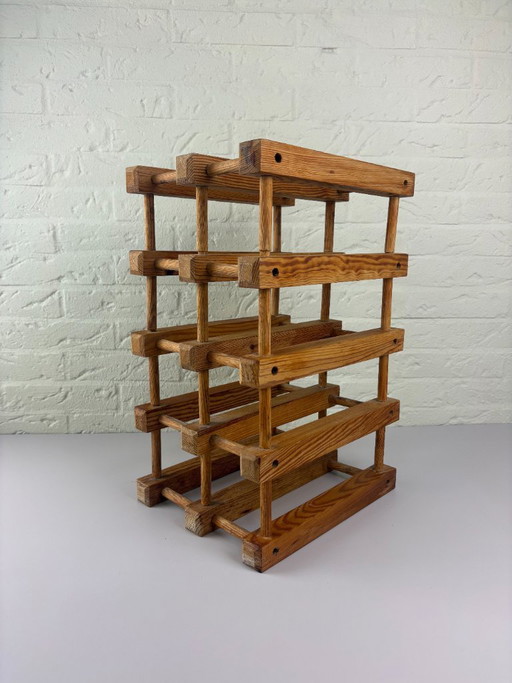 casier à vin vintage en bois