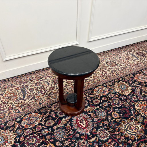Art Deco Bijzettafel met Marmer Blad
