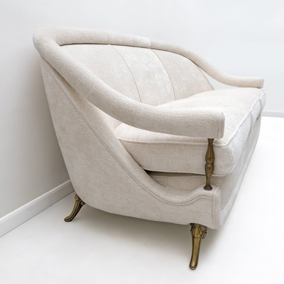 Image 1 of Sofá y dos sillones de estilo Art Déco francés, década de 1950.