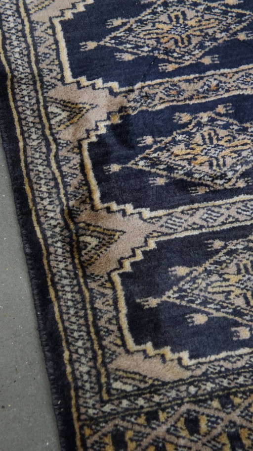 Tapis décoratif / chemin de table dans les tons bleus et beiges 71x32cm