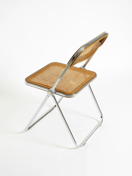Image 1 of Rare chaise pliante Plia des années 1970 avec canne viennoise, par Giancarlo Piretti pour Castelli