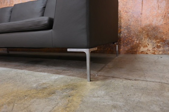 Image 1 of Refurbished grijze leren B&B Italia design hoekbank