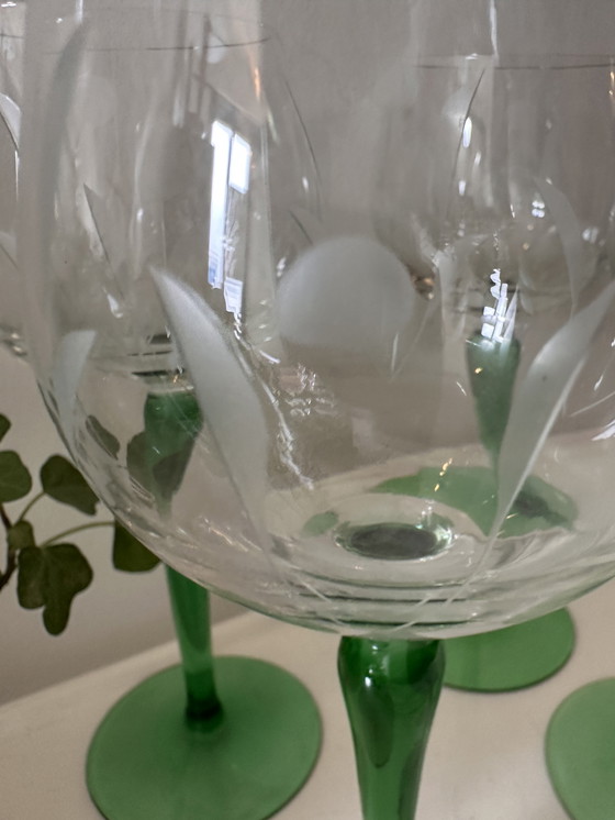 Image 1 of 4 wijnglazen jaren 70