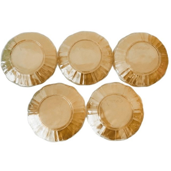 Image 1 of Set aus zehn Crowny-Desserttellern, Perlmutt-Pfirsich, 1960er Jahre