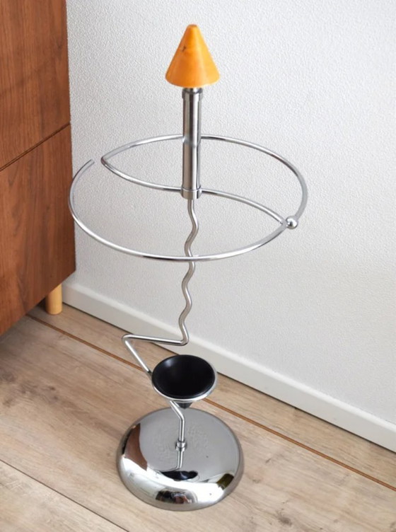 Image 1 of Paragüero cromado Memphis de mediados de siglo