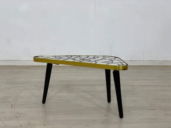 Image 1 of Mid - Century kidney-shaped side table Flower table Shelf VINTAGE