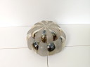 XXL Vintage Clear Glass Ceiling Light / Mid Century Modern Sconce / Flush Mount Wall Lamp / Hand Blown Glass / Yugoslavia / 1970