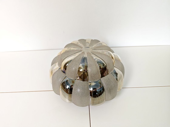 Image 1 of XXL Plafoniera in vetro trasparente d'epoca / Sconce di metà secolo moderno / Lampada da parete ad incasso / Vetro soffiato a ma