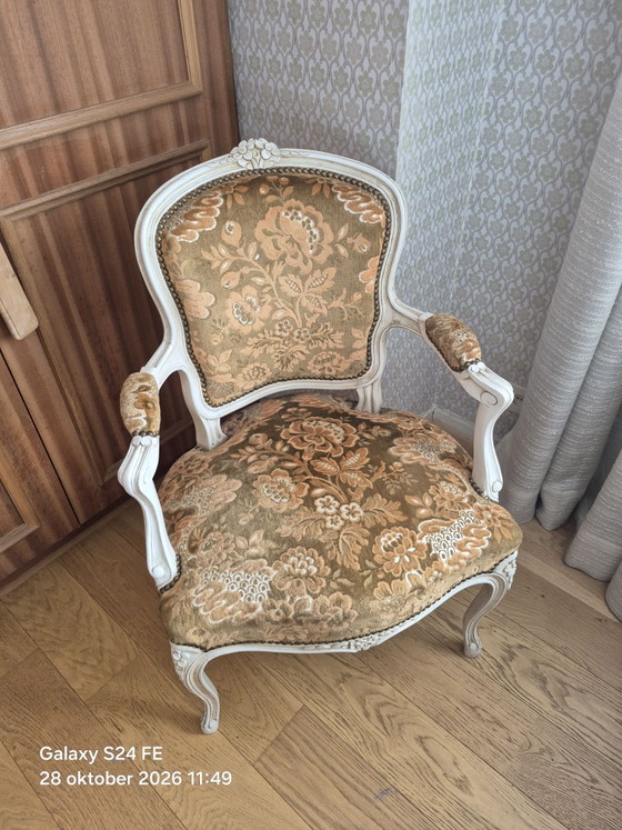 Jean Roche sièges 8 pièces, Fauteuils, Textile, Velours, Beige (photo 5 sur 7)