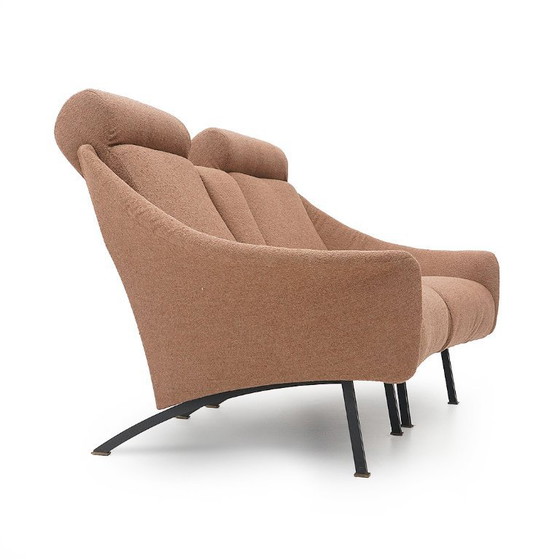 Image 1 of Divano a 2 posti in bouclé nocciola, anni '50