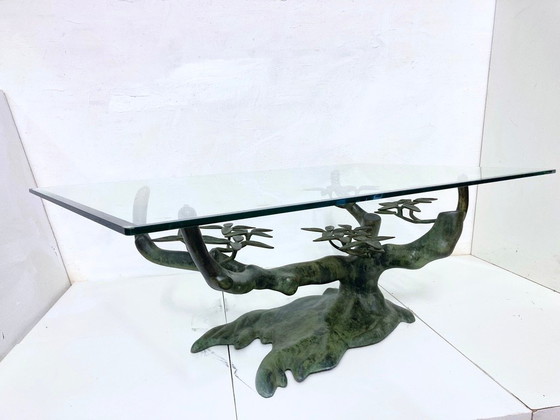 Image 1 of Table basse Willy Daro Bonsai, style Hollywood Regency des années 1970, provenant de Belgique