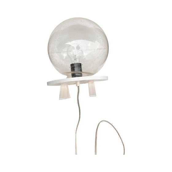 Image 1 of Space Age lamp with spherical bubble glass shade, Germany 1970s.