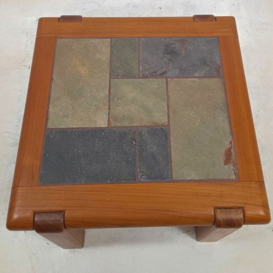 Salontafel Deens 80s Leisteen Teak Brutalistisch Vintage – Wood (photo 5 of 7)