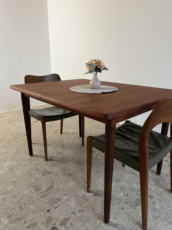 Image 1 of Norwegian mid-century dining table; Gustav Bahus, teak