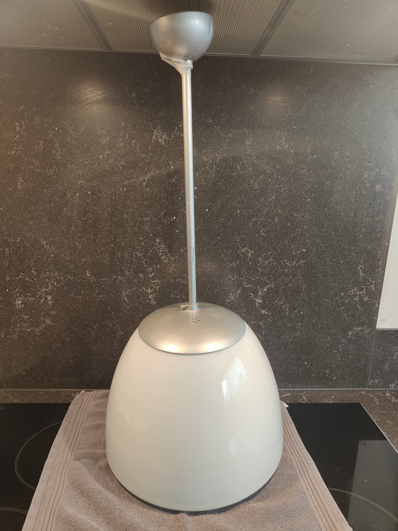 Image 1 of GISO Lampe d'école Philips verre opale point blanc Lampe pendante 1930s