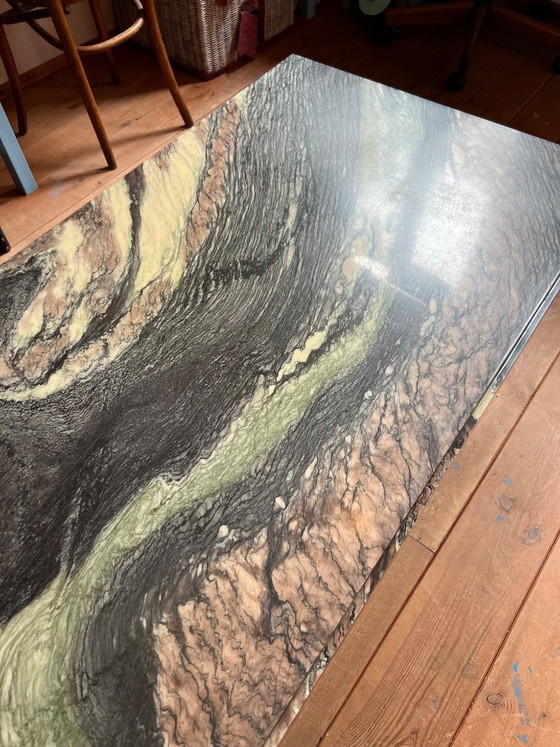 Image 1 of Exclusive vintage coffee table in Cipollino Ondulato Marble