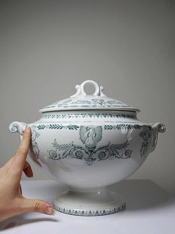 Large antique soup tureen K&G Lunéville Compiègne model in ironstone. – Crockery, Porcelain, Rococo (photo 4 of 16)
