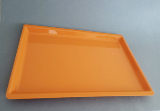Image 1 of Hans Theo Baumann bauhaus Luftansa 1. Klasse orange Service Tablett 1967 RRR