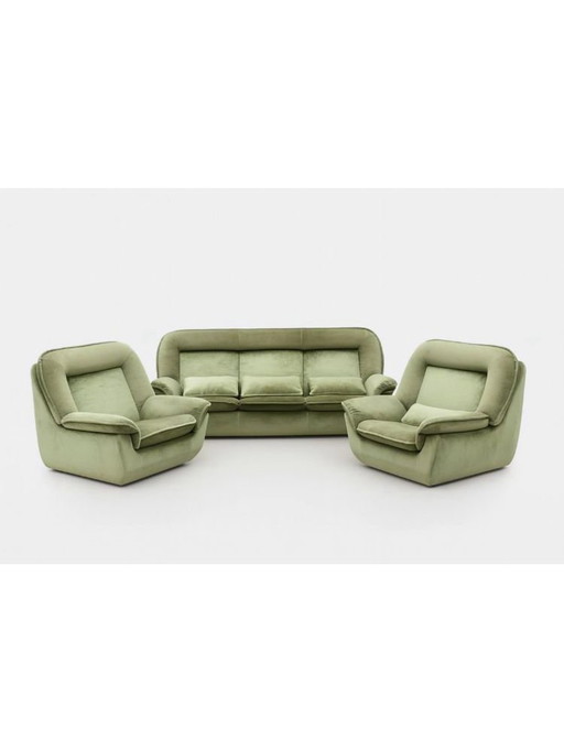 Retro bank & fauteuils- sofa set Nordika jaren 70 vintage design groen