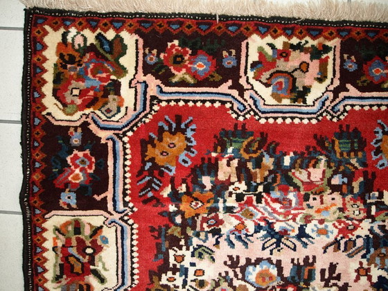 Image 1 of Handgemaakt vintage Perzisch Bakhtiari-tapijt 3,7' x 4,9' (114 cm x 152 cm) jaren 70 - 1C315