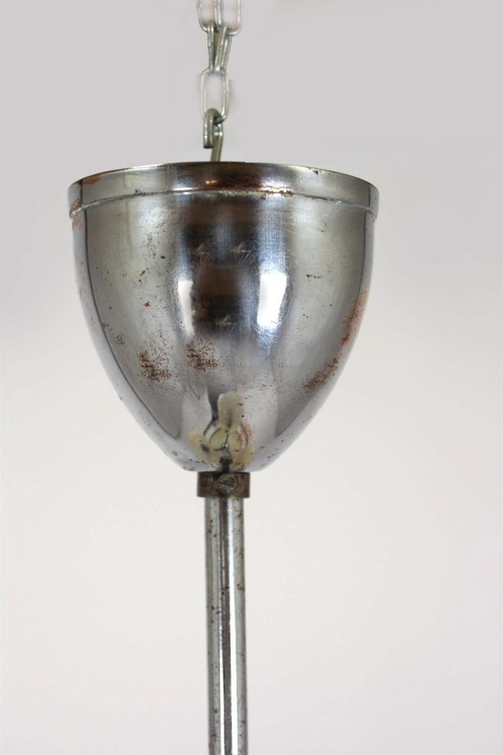 Image 1 of Bauhaus Chrome Chandelier from Zukov, 1940s