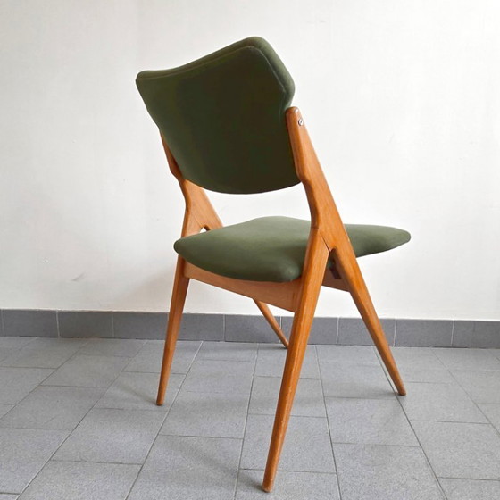Image 1 of Vintage 1950s Chair with Compass Legs by Gerard Guermonprez, Godfrid Edition, 1950s