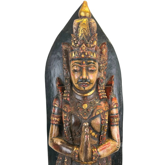 Antique Balinese Temple Statue – Añjali Mudra (Sembah) – c. 1890–1930 – 67.8 cm – Sculpture, Wood (photo 9 of 11)
