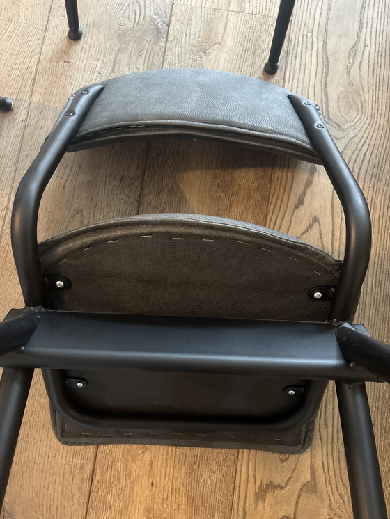 Image 1 of 6x eetkamerstoelen zwart onderstel