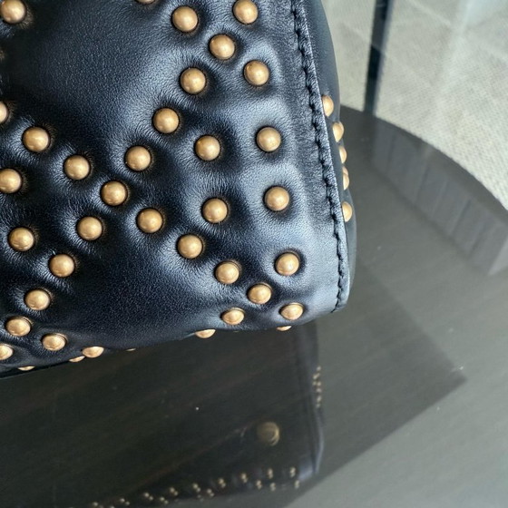 Image 1 of DIOR LADY MEDIUM FLAP - MET STUDS, CANNAGE-PATROON, ZWART, GOUDEN BESLAG