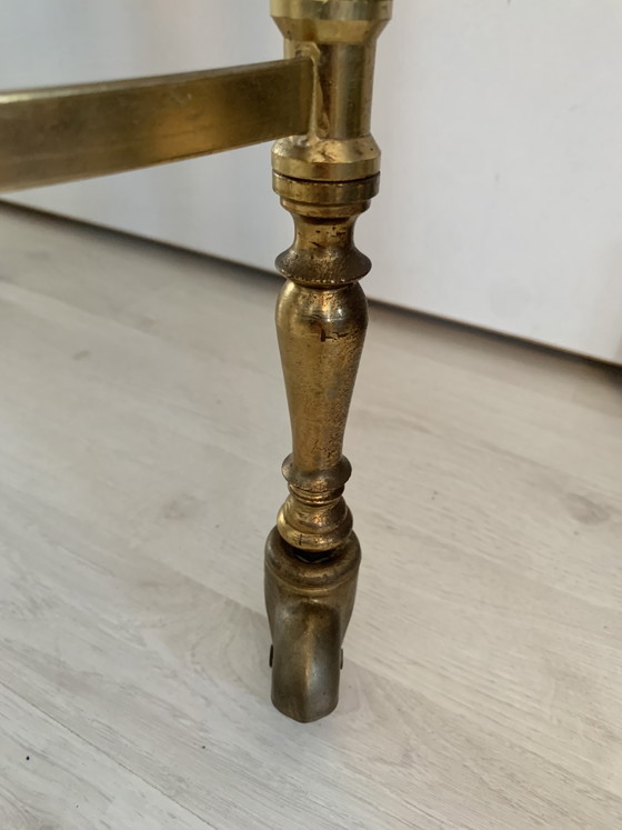 Hollywood Regency inlaid brass side table on casters, 1960s/70s – Bar carts, Metal (photo 6 of 11)
