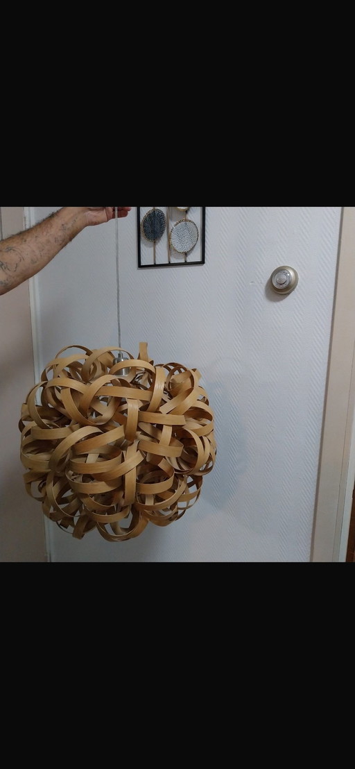 Exclusieve Tom Raffield Handgemaakte Eikenhouten Hanglamp (ø 58 cm)