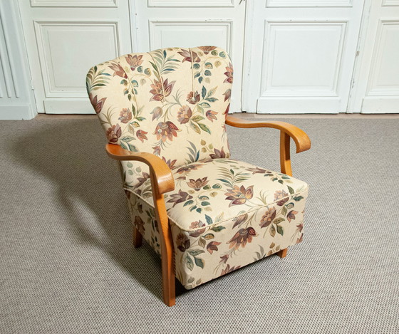 Image 1 of 1940s Jacquard Armchair, Sweden