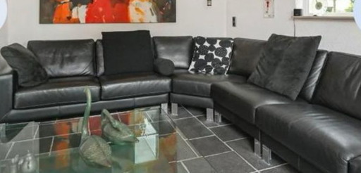 MUEBLE ESQUINERO DE CUERO LEOLUX NEGRO