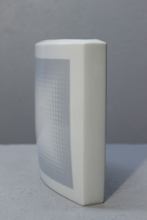 Image 1 of Vasarely & Rosenthal Vase "Das Feld" Porcelaine 1970S