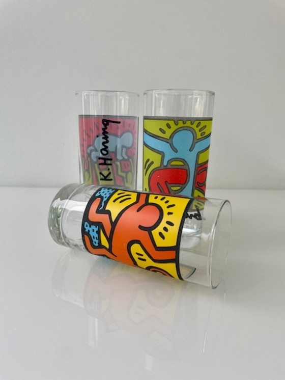 Image 1 of Keith Haring X Quick Longdrinkgläser (3er-Set) - 1990er Jahre
