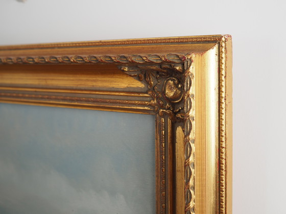 Image 1 of Tableau "Le ruisseau d'hiver", design scandinave, années 1970