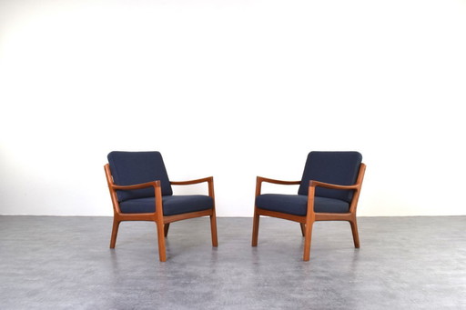 Mid Century Dänische Teakholz-Sessel von Ole Wanscher für France & Son, 1960er Jahre, 2er-Set
