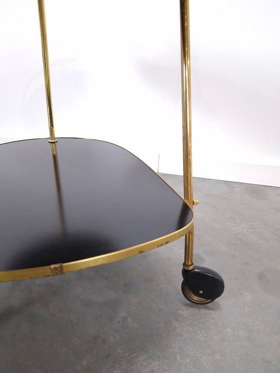 Image 1 of Ilse Möbel trolley met zwart wit formica