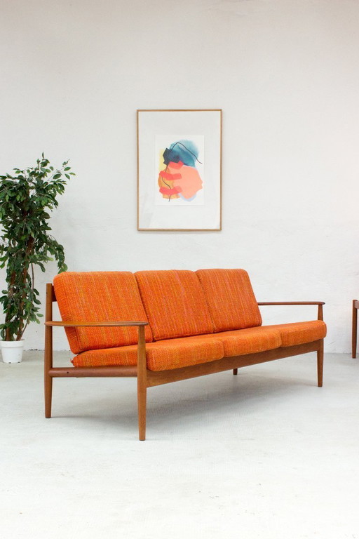 Vintage Grete Jalk France and Son Canapé en teck Midcentury