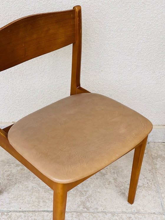 Image 1 of Paire de chaises vintage en bois et skaï, 1960