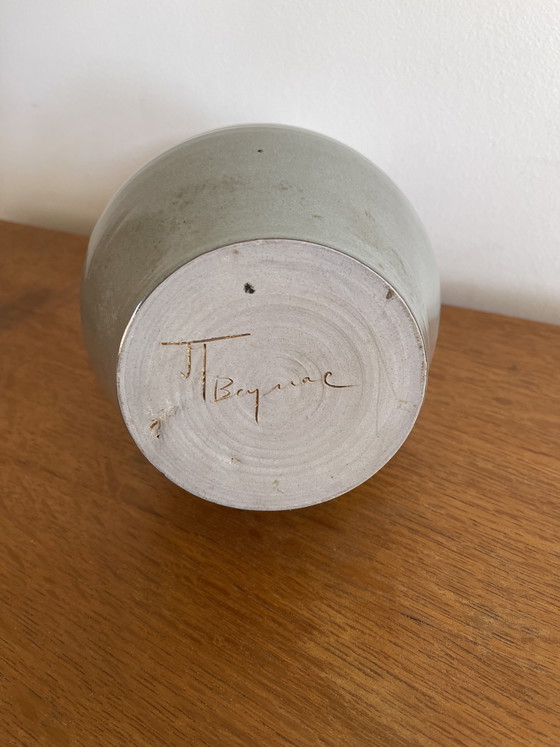 Image 1 of Signed glazed stoneware vase