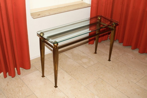Table d'appoint exclusive en métal couleur bronze et verre, 120 x 70 x 40 cm – Tables d'appoint, rvs (photo 5 of 5)