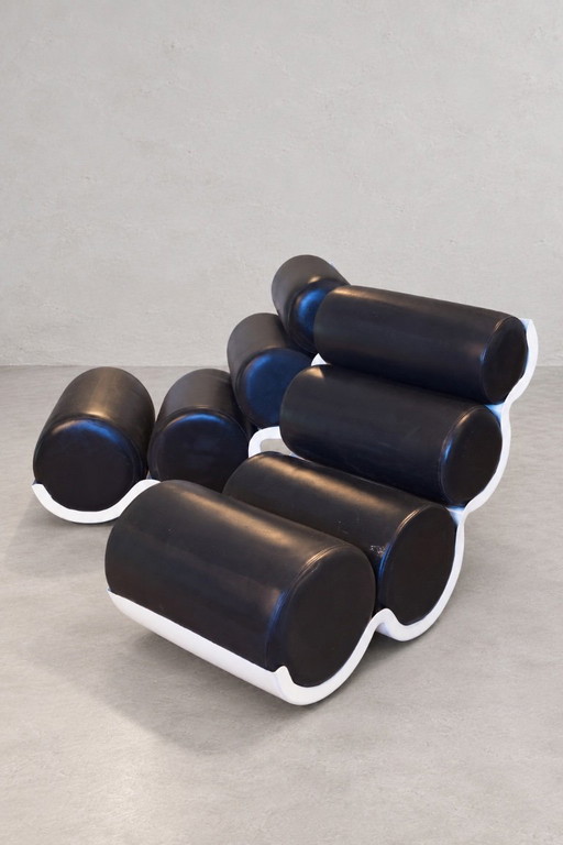 Lot de 2 fauteuils vintage Space Age en fibre de verre, années 70, style Sormani